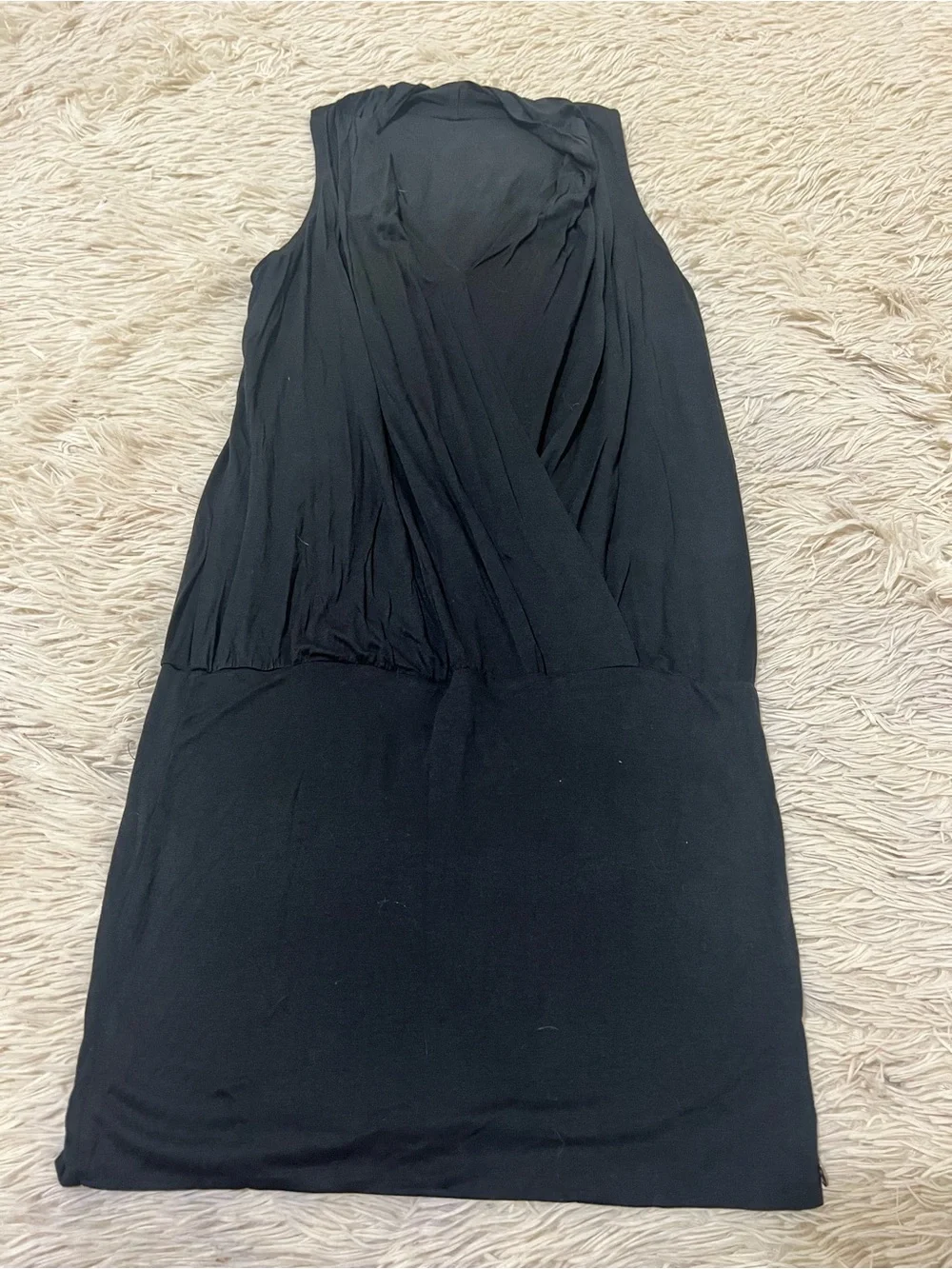 Black Sleeveless V-Neck Dress